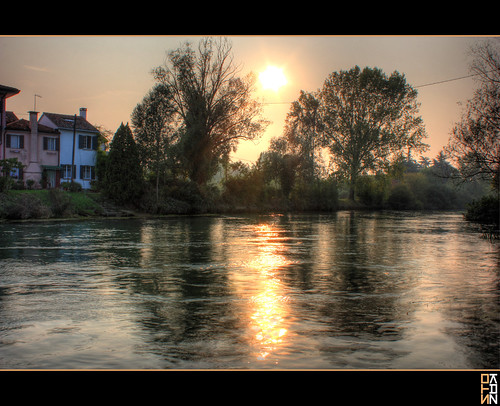 sunset sun water canon reflections tramonto fiume sole acqua 2009 hdr treviso riflesso sile cendon stokaz