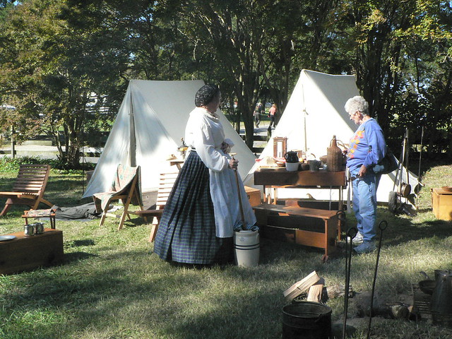 Costumed re-enactors will be displaying old fashioned harvest and kitchen ware.