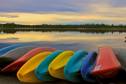 summer lake water june alaska sunrise colorful kayak north canoe pole 2009 fairbanks chena