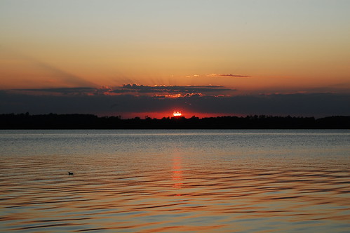 sunset lake nikon poland polska zachódsłońca d40 miedwie