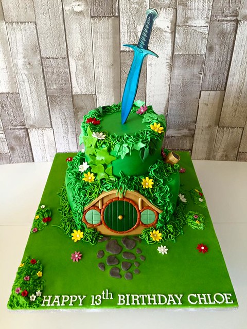 Hobbit Themed Two Tier Cake by Crazy Cake Lady