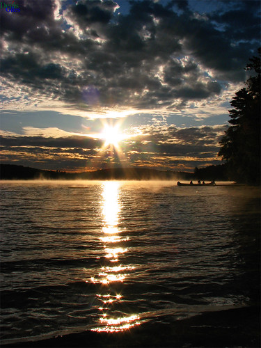 light sun mist lake ontario canada clouds sunrise canon canoe clear flare muskoka powershots3 denisgiles