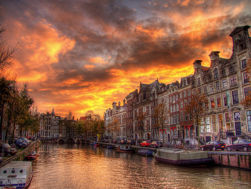 sunset amsterdam canal hdr herengracht 3xp goudenbocht photomatrix goudenbock pscs4