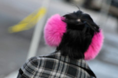 pink fluffy ear muffs