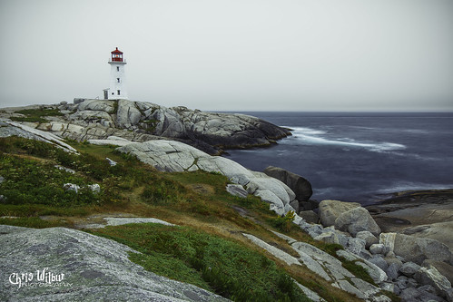 canada morning water blue cloudy lighthouse ocean rocks point atlantic cove foggy nova scotia peggys 6 am