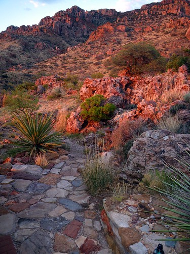 sunset arizona glow desert flagstone gompa madjag galiuro kielbergcanyon galiuromountains drystackwalls galiurogompa organiclandscapedesign
