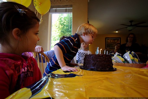 Ian makes a wish and blows out the candles    MG 6342