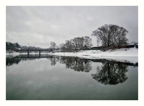 ruza river russia riverside mirror reflection sky water winter oppofind5 oppo landscape outdoor snapseed
