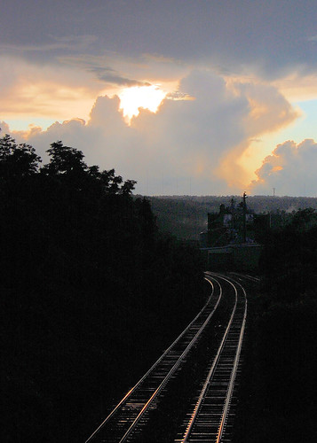 travel sunset storm clouds ma evening massachusetts traintracks tracks rails cumulonimbus fitchburg thundercloud