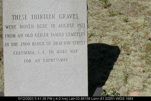 sc cemetery geotagged calhouncounty geigercemetery geo:lat=3386159 geo:lon=8102051