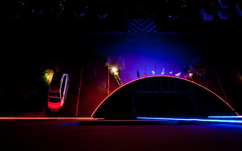 park roof france car geotagged lights hotel neon view ground down flags resort 2009 1022mm height vienne poitiers futuroscope img4169 canon40d alteora