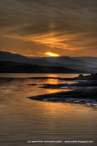 sunset water iceland twilight hdr egilstaddhir