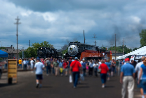 railroad michigan steamlocomotive tiltshift owosso southernpacific4449 peremarquette1225 trainfestival2009