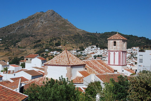 mountain tower church spain village andalucia tiles whitewash rooves gaucín