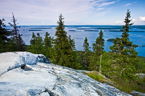 cliff lake rock finland scenery view koli lieksa