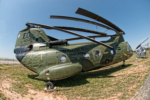 museum geotagged nc chopper nikon charlotte aircraft northcarolina fisheye helicopter marines boeing marinecorps hdr topaz ch46 clt d80 kclt topazadjust geo:lat=35224918 geo:lon=80934147 bigjohnsonphotoblogspotcom