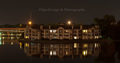 longexposure reflection night 70200 downtownhamptoncreekapartmentbuildingspringbookertwashingtonbridgebridge