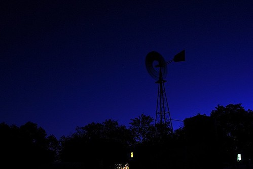blue sunset sky black windmill night stars pentax bluehour project365 k2000