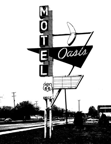 bw oklahoma photoshop route66 motel tulsa