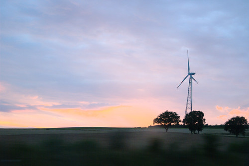 sunset windmill vindmølle
