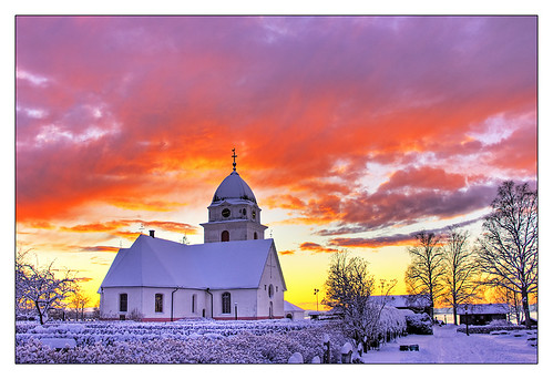 winter sunset snow cold church sweden dalarna hdr fireinthesky rättvik photomatix dalecarlia wftw carlzeiss2470