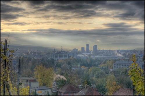 morning clouds sunrise zurich rays hdr photomatix