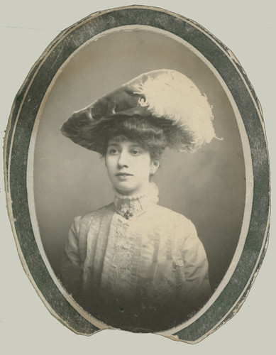 Oval portrait with hat