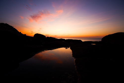sunset reflection water silhouette clouds puddle wideangle atlanticocean amar halibutpoint sigma1020mm halibutpointstatepark raavi halibutpointreservation amarraavi summerisautumn