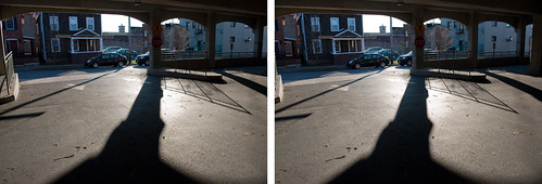shadow ny photography stereoscopic stereophotography 3d crosseye parkinggarage upstate handheld chacha depth longshadow 3dimensional crossview crosseyedstereo 3dphotography 3dstereo