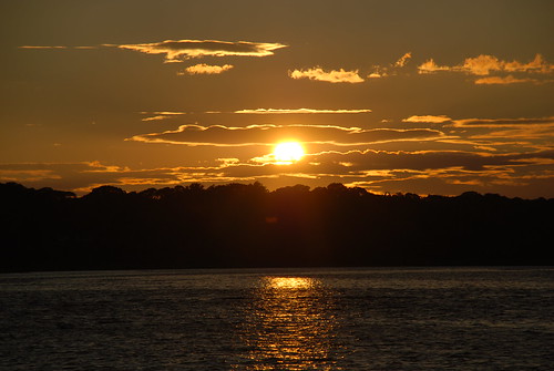 sunset orange sun lake clouds sunrise belmar