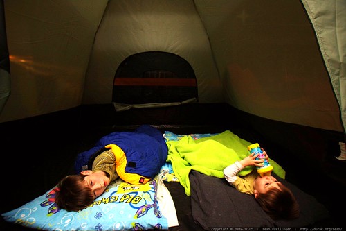 reunited brothers sleeping in the tent together    MG 7551