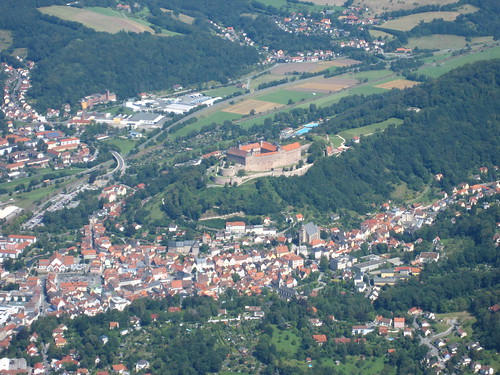 city castle germany bayern deutschland bavaria d aerialview stadt burg luftbild oberfranken plassenburg kulmbach segelflug aerialpicture 15082009