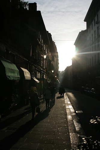 street shadow italy sun sunrise canon rebel europe genoa viabalbi xti