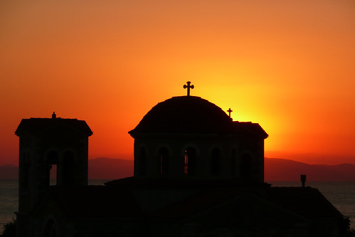 sunset red sea summer vacation sky sun mountain color church silhouette cross greece pelion milina ελλάδα πήλιο μηλίνα
