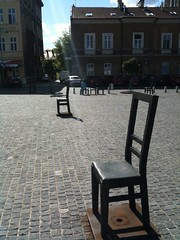 Empty chairs in krakow Jewish getto