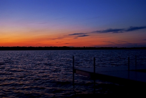 sunset shadow lake water minnesota clouds twilight dock waves cross dusk crosslake mn crowwing flickrlovers sonyalphadslra200