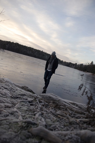 lake ice sunrise sweden frosen