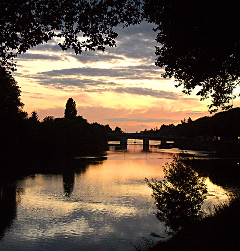 sunset france loire chinon vienneriver