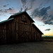 Barn with setting clouds