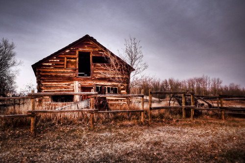 wood old sunset fall abandoned field clouds barn fence cabin haunted spooky ghosts 365 hdr sherwoodpark lx3 nakedeyephotography owenlaw rangeroad222