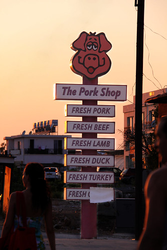 sunset color shop logo meat pork