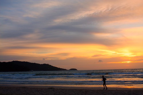sunset beach canon thailand exercise phuket