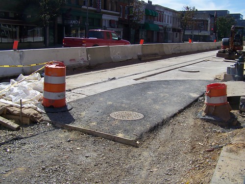 Streetcar tracks being installed at 5th and H Street NE