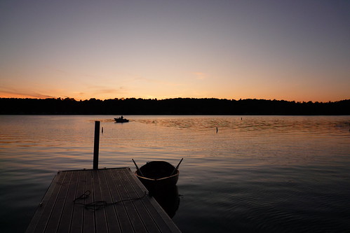 sunset lake boat dusk lakeconesus