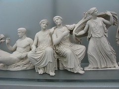Reconstruction of the east pediment of the Parthenon according to drawing by K. Schwerzek (New Acropolis Museum)