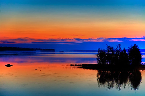 blue trees orange lake reflection beautiful sunrise landscape island russia karelia природа россия пейзаж 俄羅斯 озеро деревья остров отражения рассвет карелия platinumpeaceaward