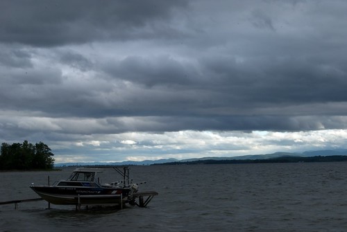lake water clouds pier boat lakechamplain