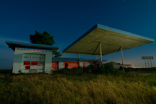 abandoned oklahoma station night cafe gas