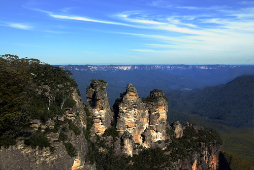 blue mountains forest landscape rocks sydney australia southeast thethreesisters greatdividingrange estremità
