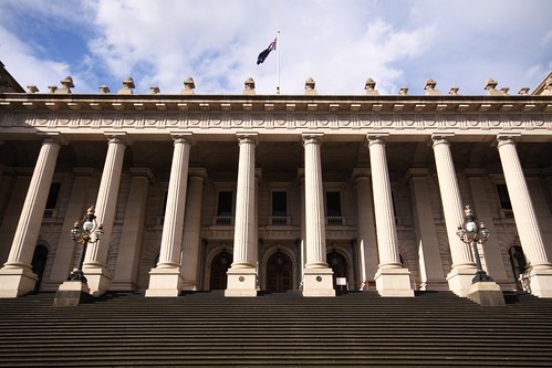 Front steps of Parliament House, Melbourne